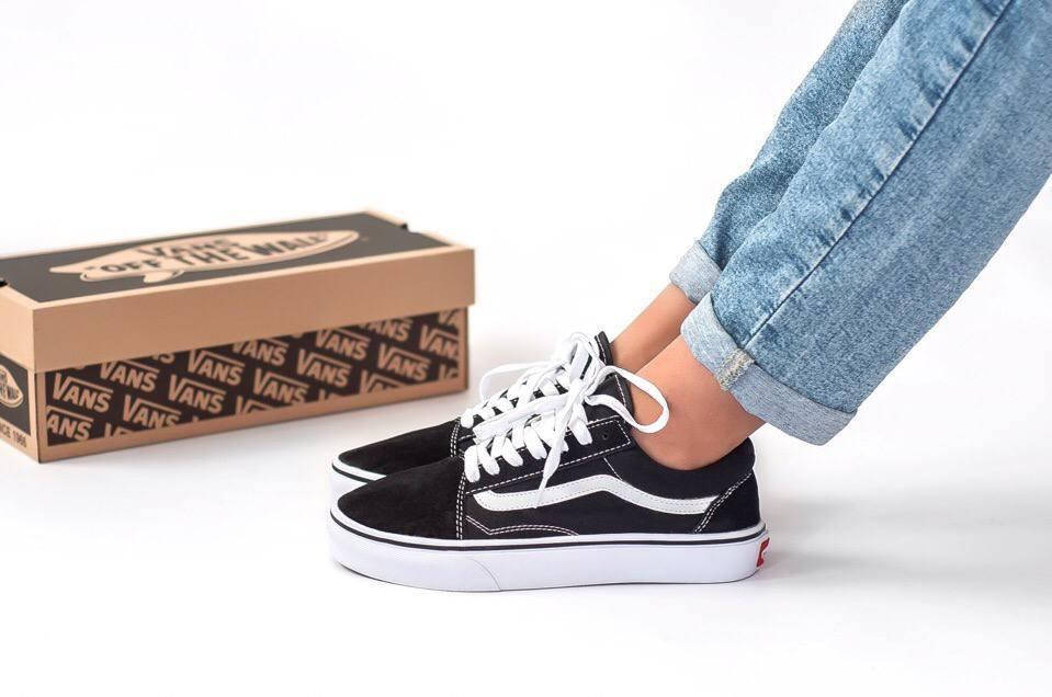 

Кеды мужские Vans Old Skool Classic Black White Size 44, Черный