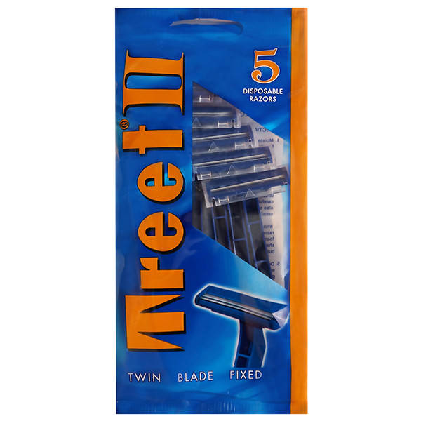 

Бритва одноразовая Treet II 2-ух лезвийный станок без лубриканта. Упаковка 5 шт (2017)