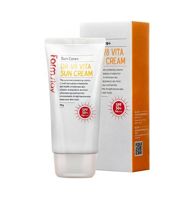 

Солнцезащитный крем с витаминами FARM STAY DR-V8 Vita Sun Cream SPF50+ PA+++, 70g