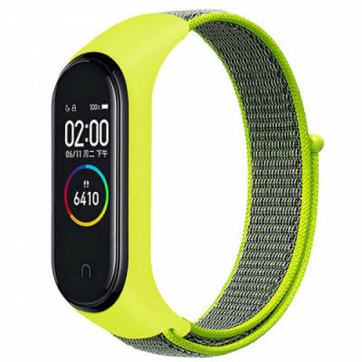 

Ремінець для Xiaomi Mi Band 3/4/5/6 Nylon (Салатово-жовтий)