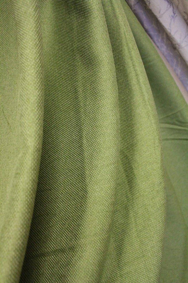 

Ткань для штор мешковина зеленого цвета в спальную, зал, детскую, гостиную,кухню, прихожую. Турция., Зелёный