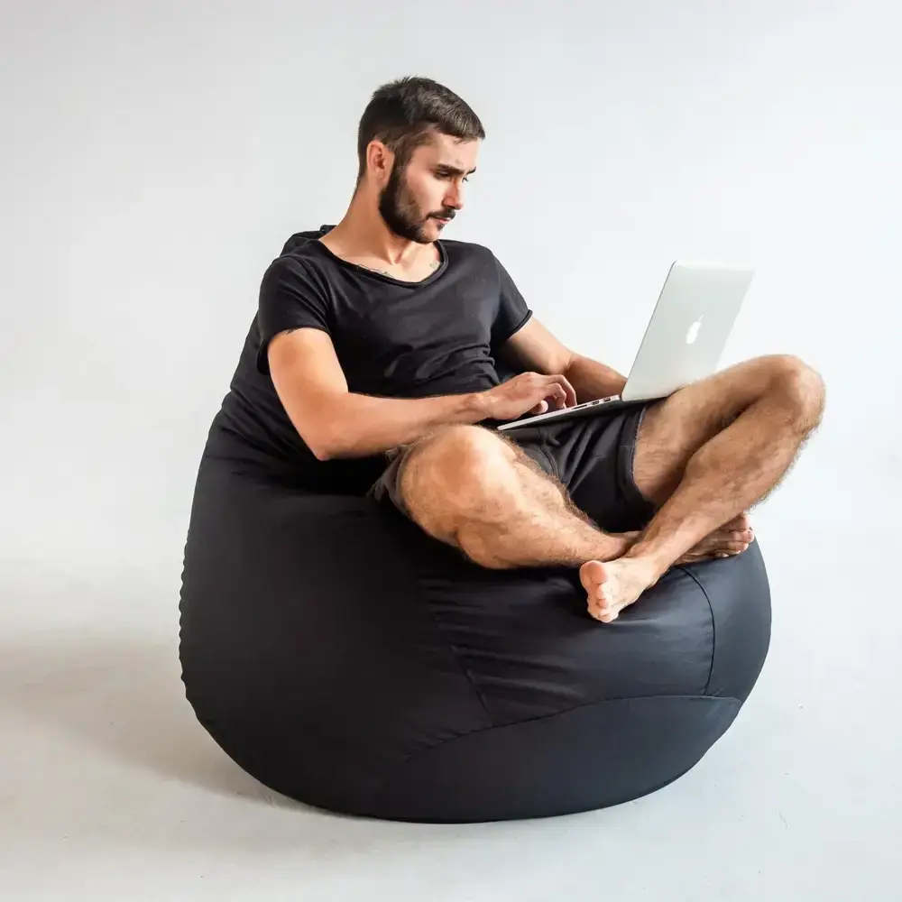 

Кресло мешок Груша Оксфорд черное Размер на выбор , Съемный чехол