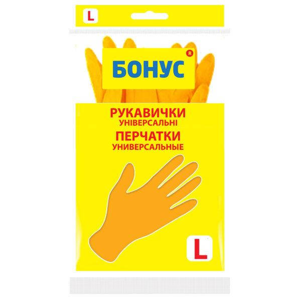 

Перчатки хозяйственные Бонус универсальные ( размер  ) эконом, 1 шт, Желтый