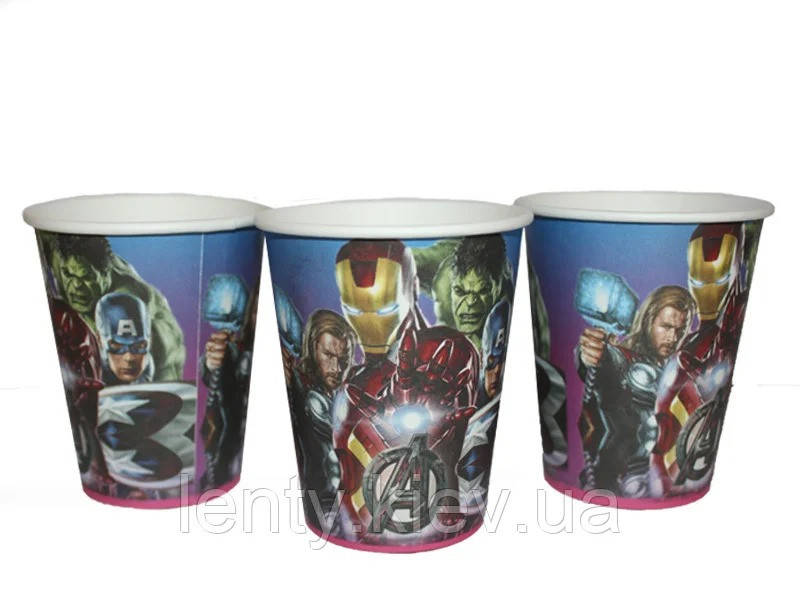 

Стаканчики бумажные Мстители/Супергерои/AVENGERS (250мл) / Марвел (10шт/уп. 250 мл.) одноразовые детские -, Разные цвета
