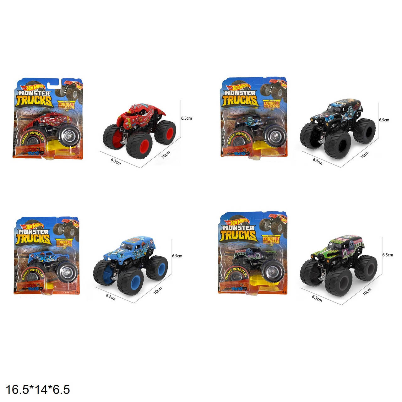 

Джип-монстр Hot Wheels, металлич., 4 вида, лист 16,5*6,5*14см FS