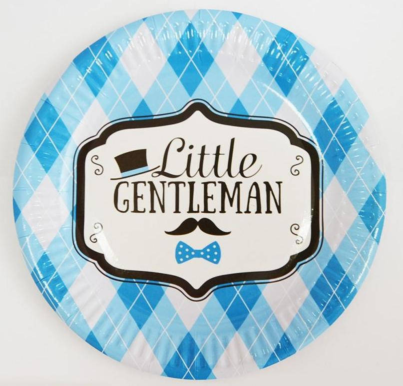 

Тарелки бумажные детские одноразовые "Little Gentleman", 18см
