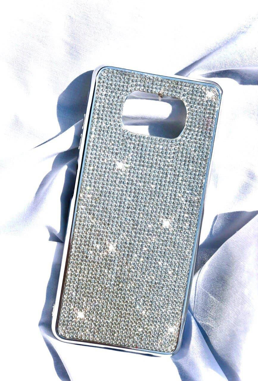 

Силиконовый чехол с камнями для Xiaomi Poco X3/X3 Pro, Серебристый