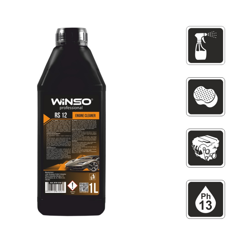

Winso Rs12 Engine Cleaner 1л Очиститель двигателя (концентрат 1:10)