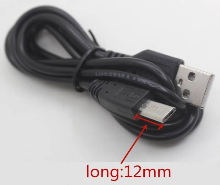 

Micro USB кабель для захищених смартфонів 12 mm Чорний, Черный