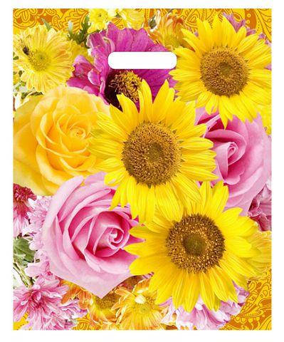 

Пакет с прорезной ручкой (30*37+3) Цветы "Подсолнух" Леоми (50 шт)