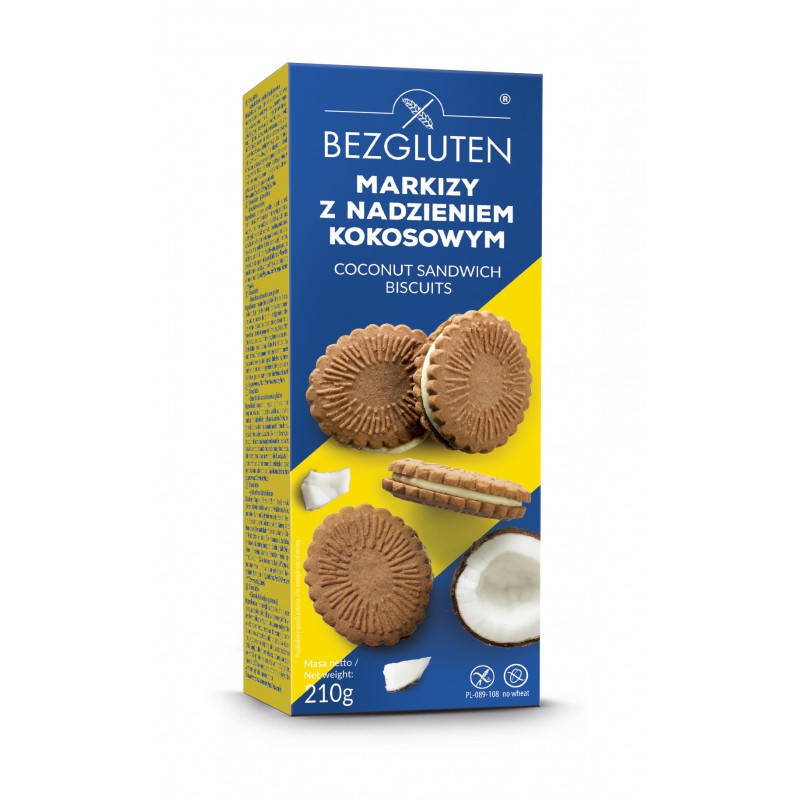 

Печенье без глютена с кокосовой начинкой Маркизы Bezgluten 210г