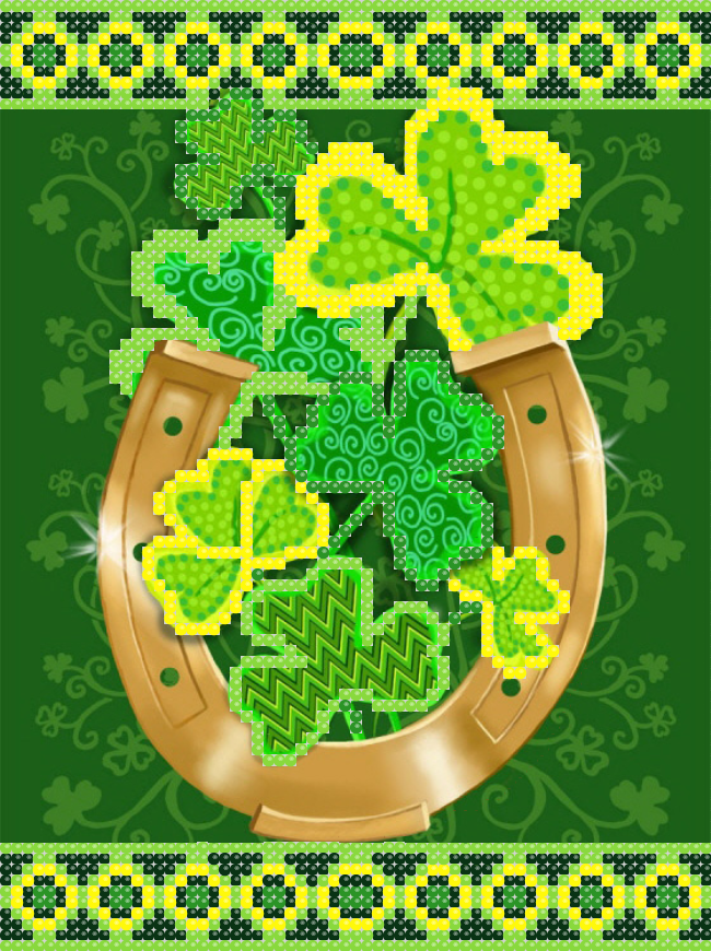 

Схема для бисера Подкова и клевер