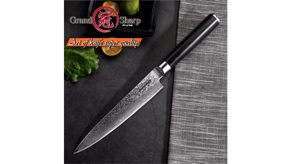 

Нож из японской стали VG-10 67 слоёв (Дамасская сталь) Grandsharp