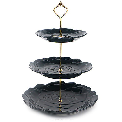 

Фруктовница фарфоровая 3-х ярусная Stenson MC3691 Black