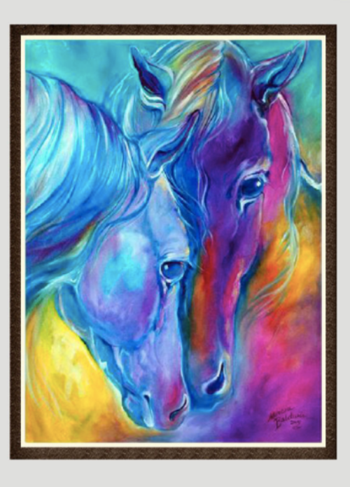 

Картина алмазная вышивка Влюбленные лошадки 40х30 см с круглыми стразами