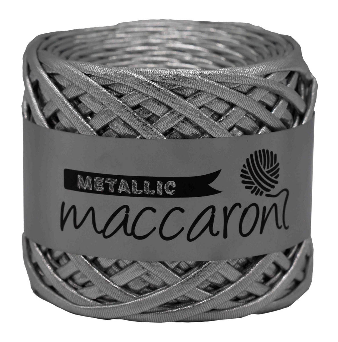 

Пряжа под кожу Metallic Maccaroni,серебро, Серебряный