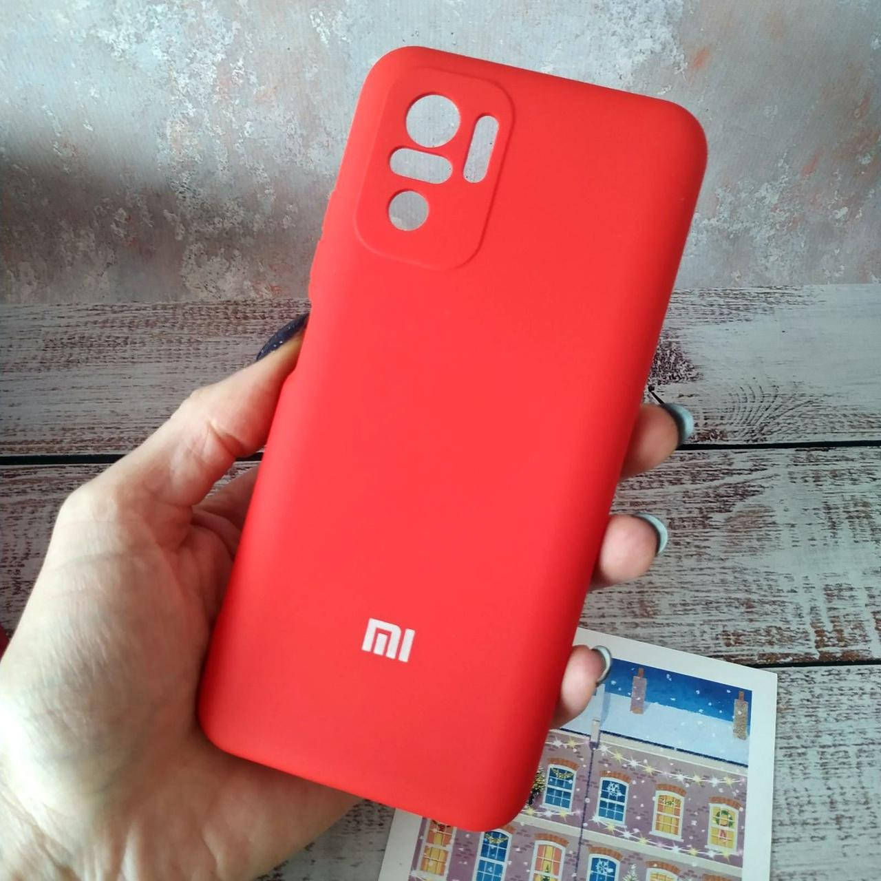 

Чехол для Xiaomi Redmi Note 10 Silicone case Full Red (Красный)