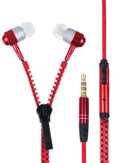 

Навушники провідні з мікрофоном ZIPPER Red, Красный