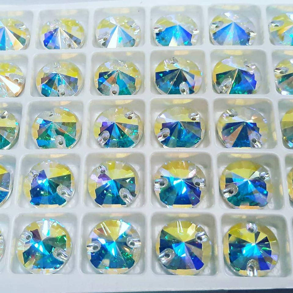 

14мм круглые Premium crystal_AB 1шт