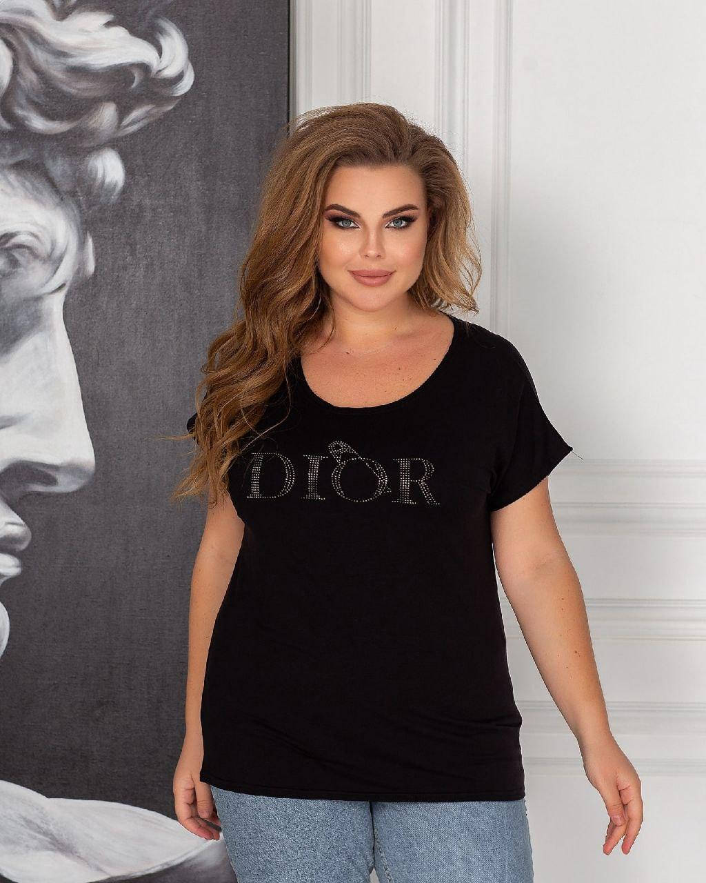 

Женская футболка 2211/48.08 батал базовая ДИОР, Белый