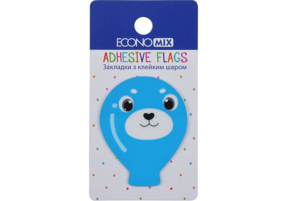 

Закладки с клейким слоем 40х50 мм Economix Fun balloons, 20 шт., пластиковые