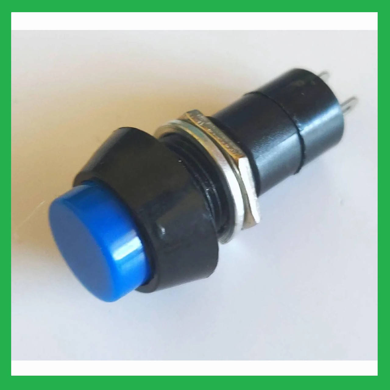 

Кнопка, выключатель, переключатель PBS-11B. без фиксации, синяя, 2 контакта.