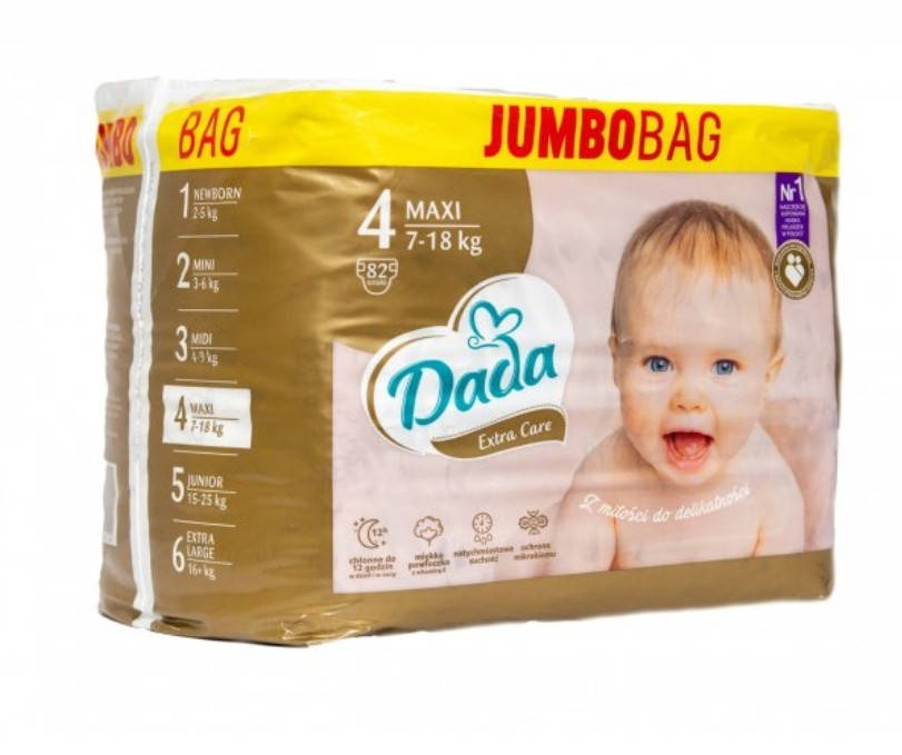 

ПОДГУЗНИКИ DADA EXTRA CARE №4 (7-18 кг) 82 шт