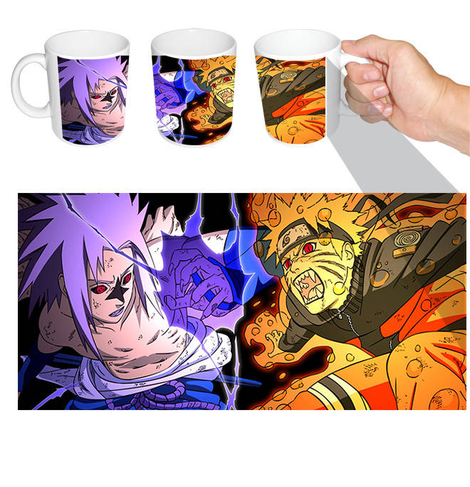 

Чашка белая аниме Наруто Саске Учиха (z0240), Белый