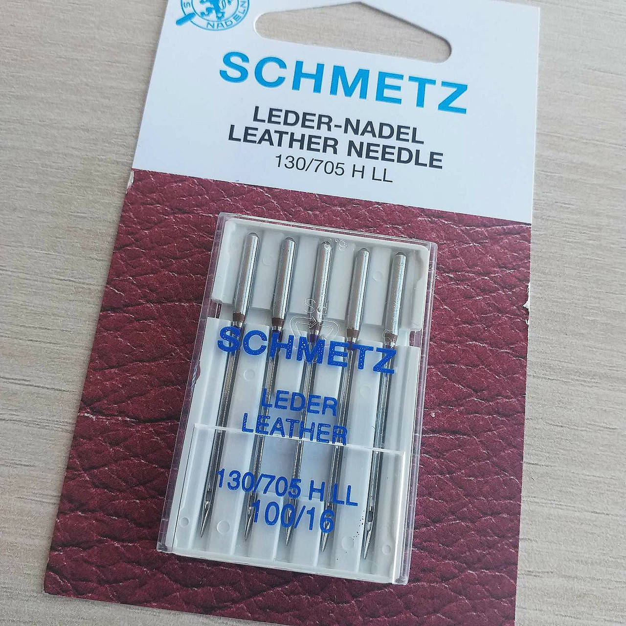 

Голки побутові Schmetz для шкіри на 5 голок №100