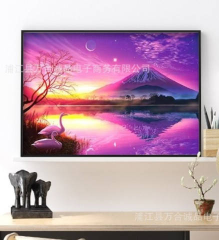 

Алмазная мозаика "Розовый закат", картина стразами. Блестящая. 40*50 см