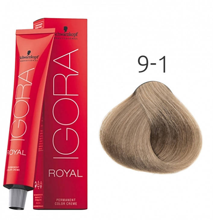 

Крем-краска для волос Schwarzkopf Igora Royal 9-1 Экстра Русый Сандрэ 60 мл