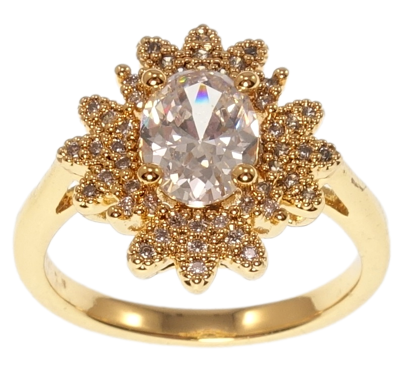 

Кольцо Xuping Позолота 18K "Цветок с фианитом" р.18,18.5,19