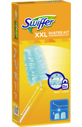 

Swiffer Staubmagnet XXL Starterkit +2 Tücher - Салфетка-магнит для уборки пыли Набор 1 ручка 90 см +2 салфетки, Белый