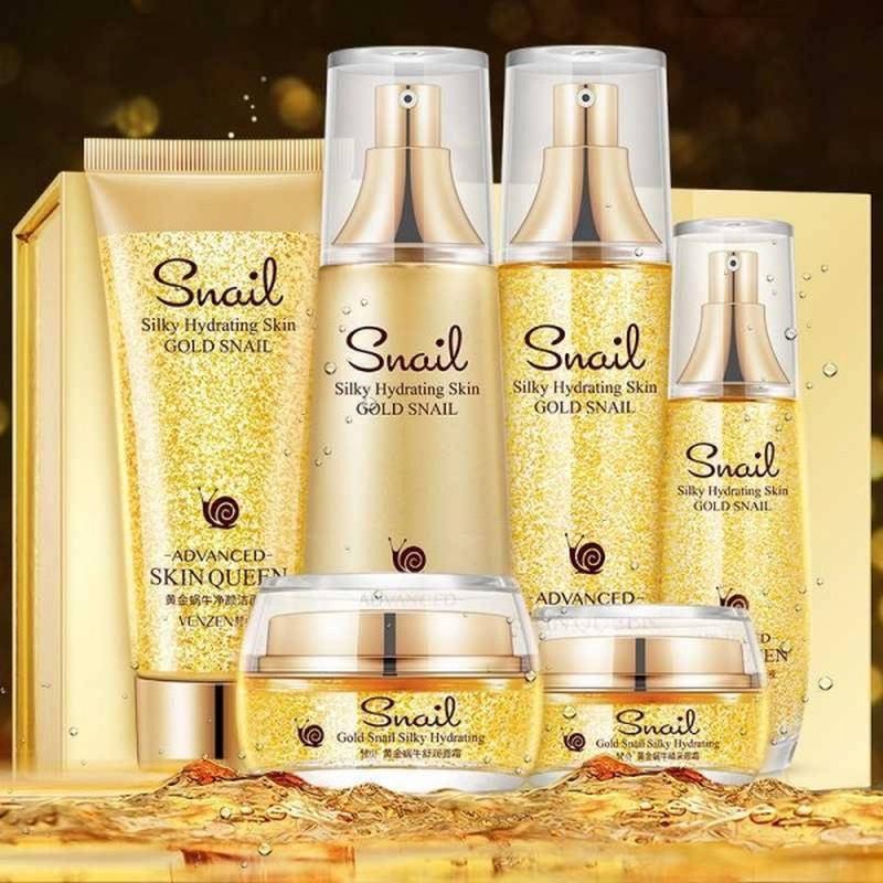 

Набор подарочный Venzen Silky Hydrating Skin GOLD SNAIL, с муцином улитки и нано-золотом