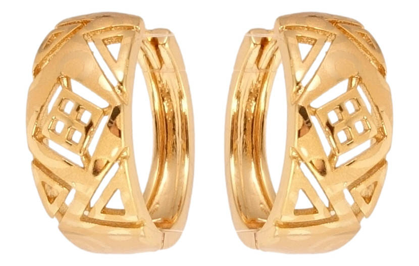 

Серьги Xuping Позолота 18K колечки "Резной геометрический орнамент"