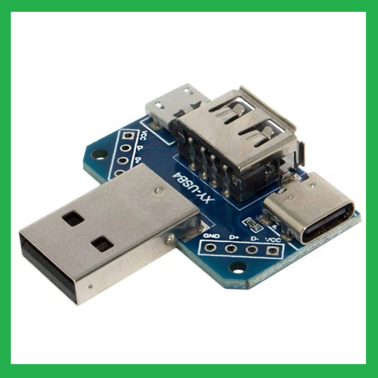 

Модуль USB-AM - USB-AF - microUSB - TypeC. Плата переходник.