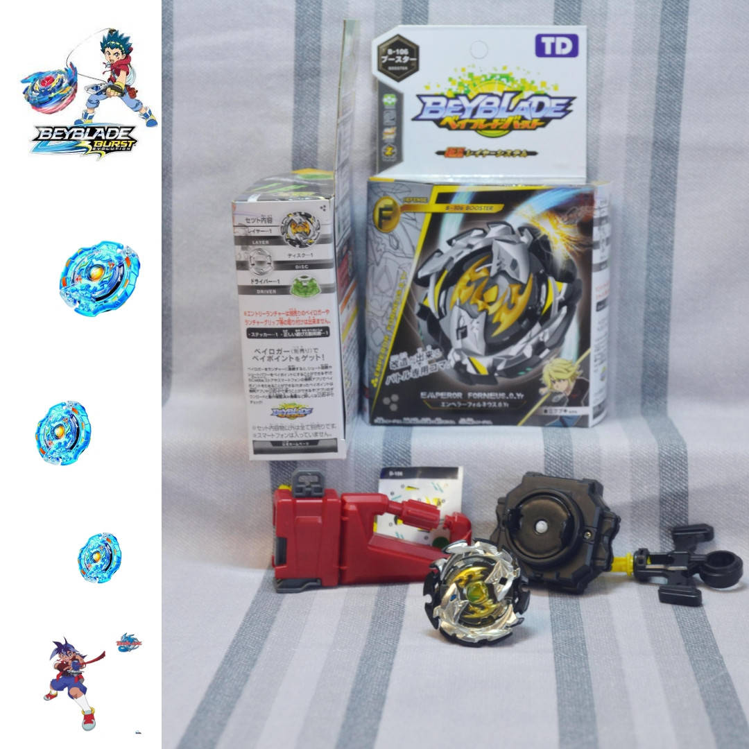 

Beyblade. B-106 Emperor Forneus.O.Yr (ручка+стартер) Бейблейд