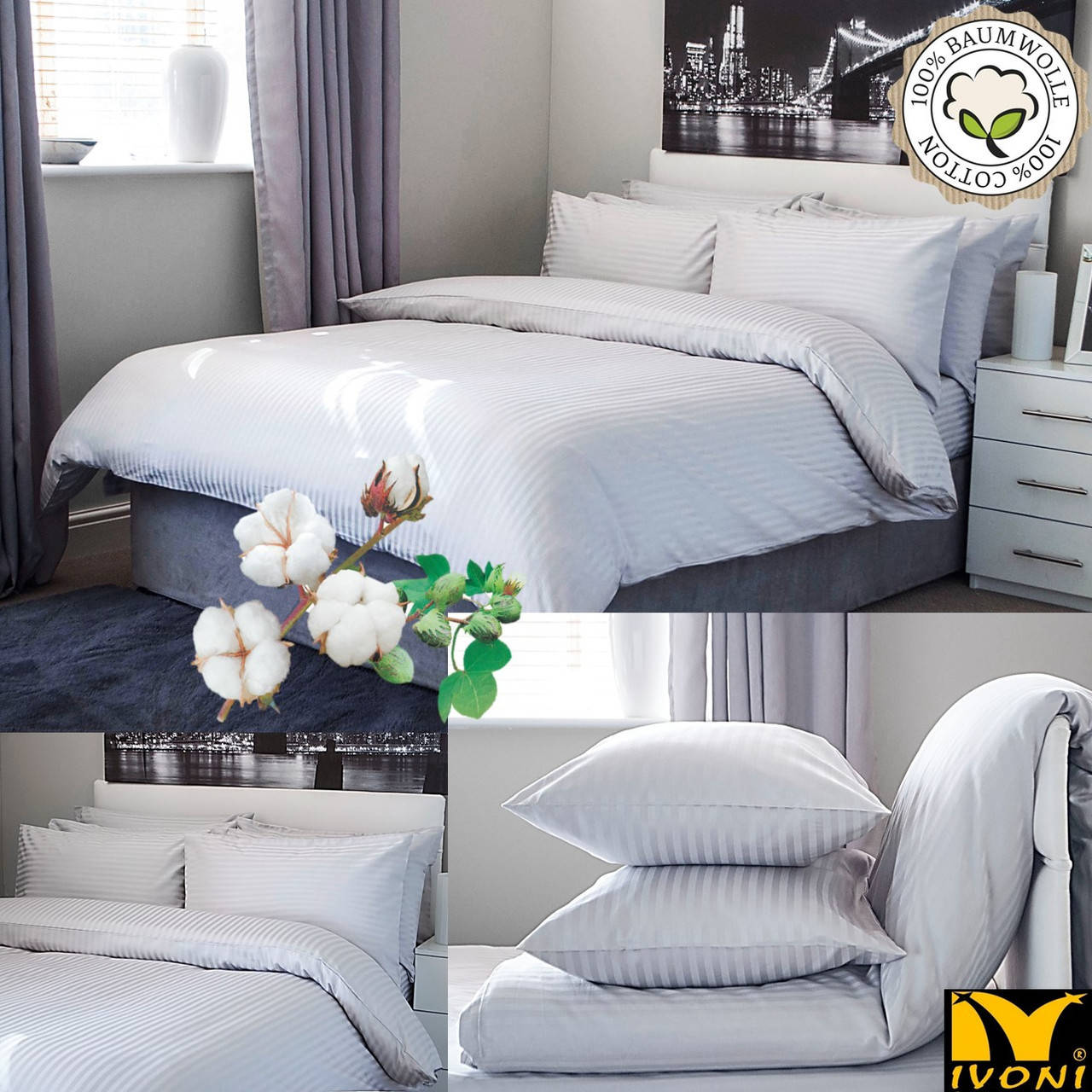 

Наволочка 70х70 Коллекции "Elite Satin Stripe 8х8 mm White". Страйп-Сатин (Турция). Хлопок 100%., Белый