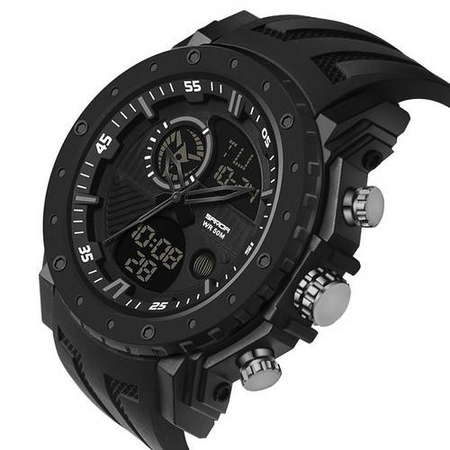 

Часы мужские водонепроницаемые противоударные Sanda 6012 All Black