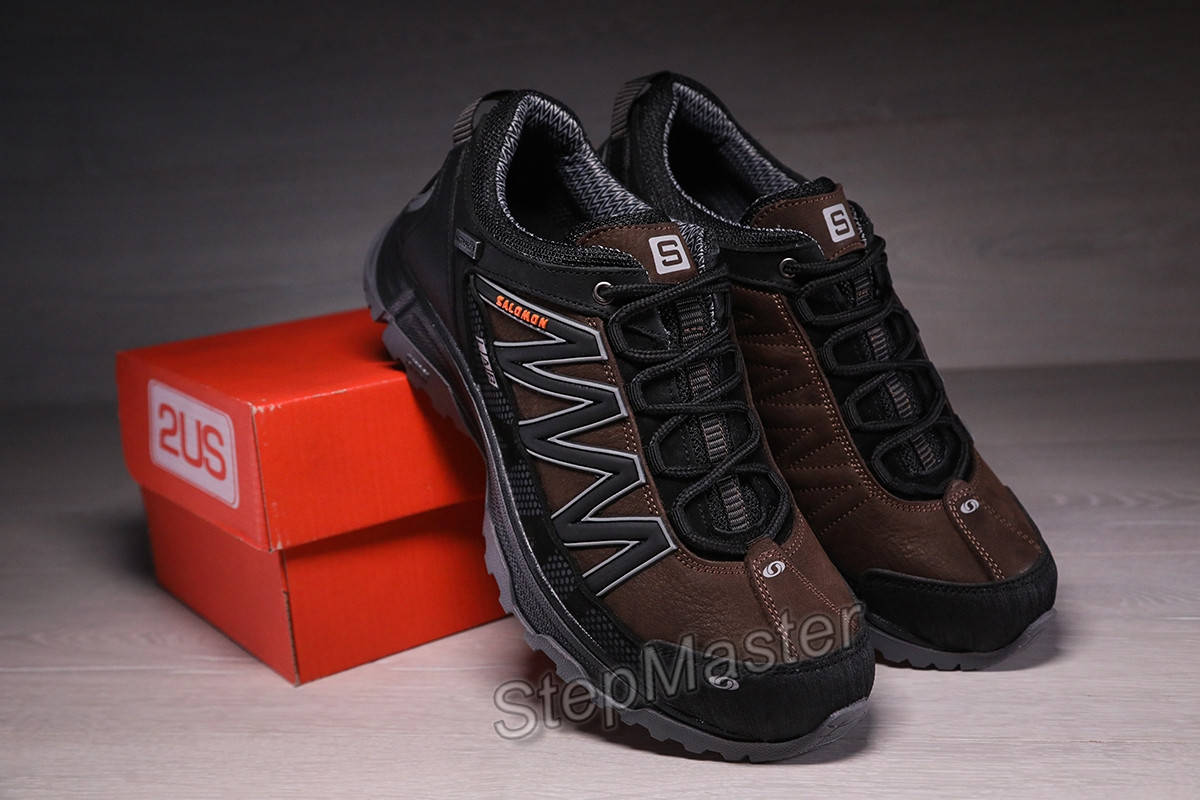 

Кроссовки мужские кожаные Salomon SpeedCross Brown, Коричневый
