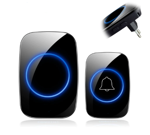 

Беспроводной дверной звонок, водонепроницаемый DoorBell, 1 звонок+1 база