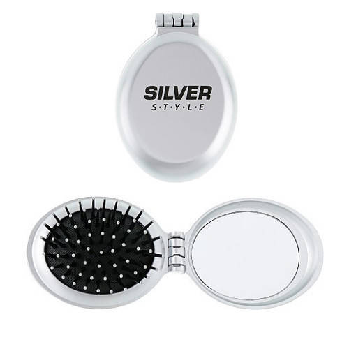 

Расчёска для волос складная с зеркалом Silver Style, Серебристый