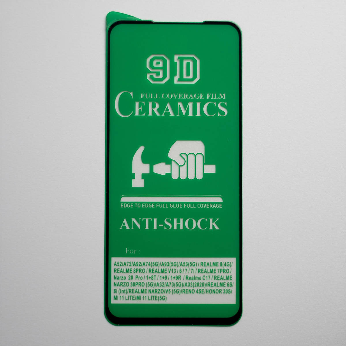 

Небьющееся защитное стекло Ceramics для Xiaomi Mi 11 lite / Mi11 lite / Realme 8 / Realme твёрдость 9H черный