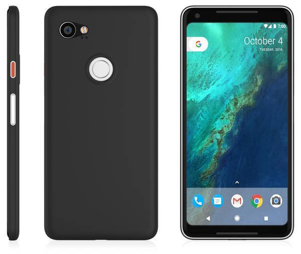 

Ультратонкий чехол для Google Pixel 2 XL Черный матовый пластик