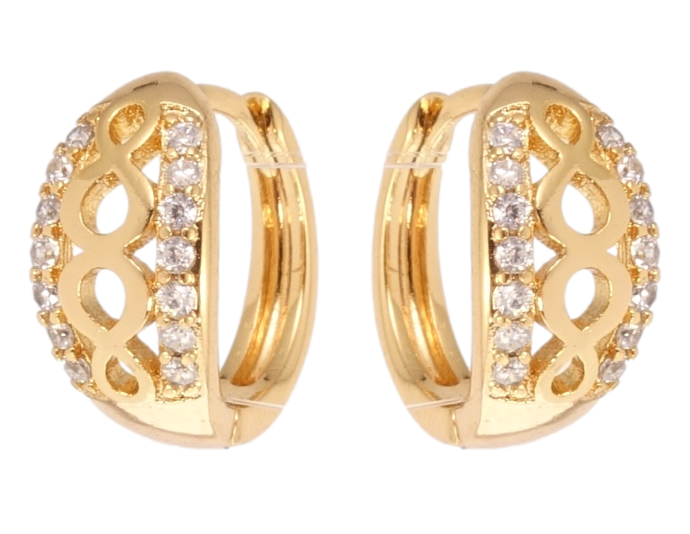 

Серьги Xuping Позолота 18K колечки "Узор с цирконием"