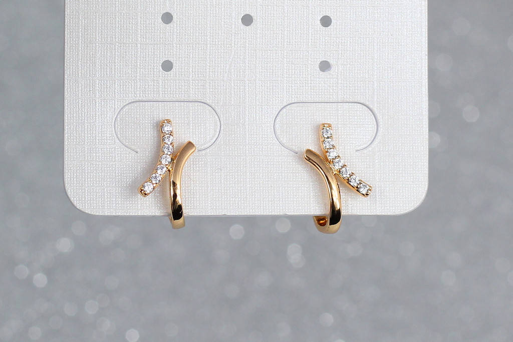 

Серьги клипсы Xuping Jewelry две гиперболы 1,3 см золотистые