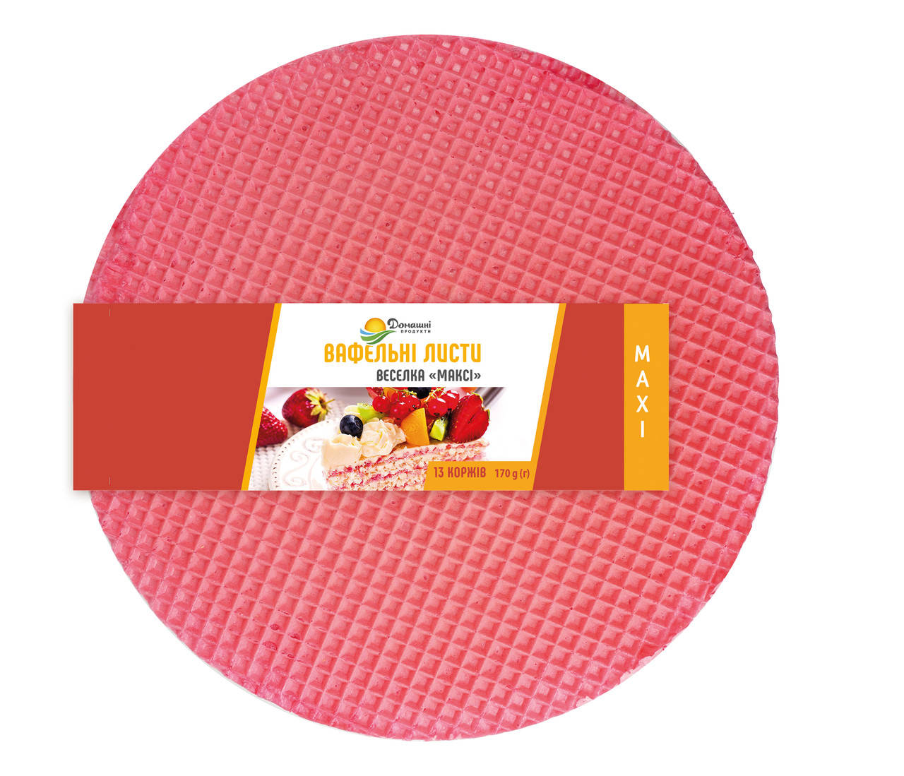 

Вафельні листи Веселка МАКСІ Домашні продукти170г /12шт.уп