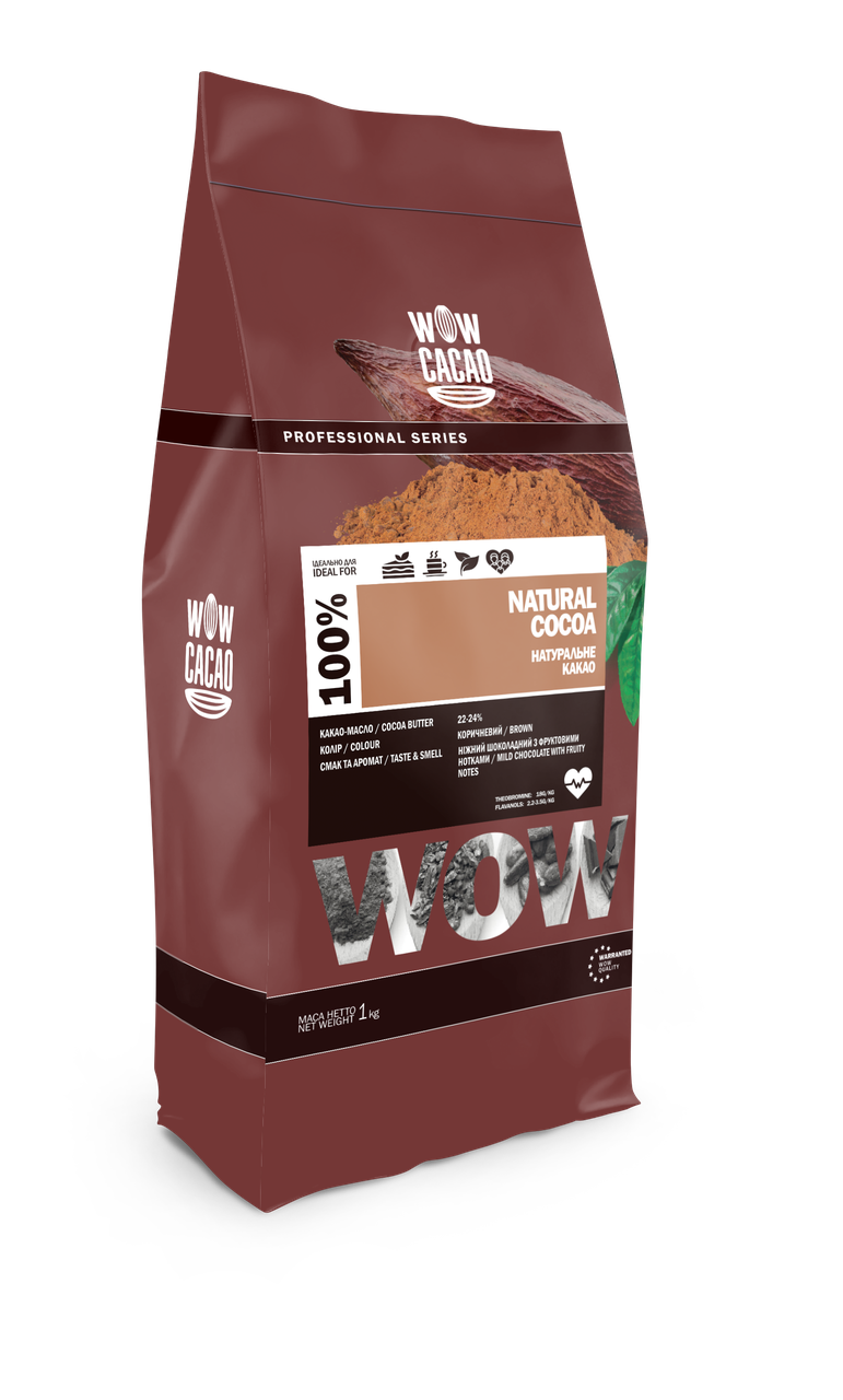 

Какао порошок натуральний WOW cacao 22-24% 1кг
