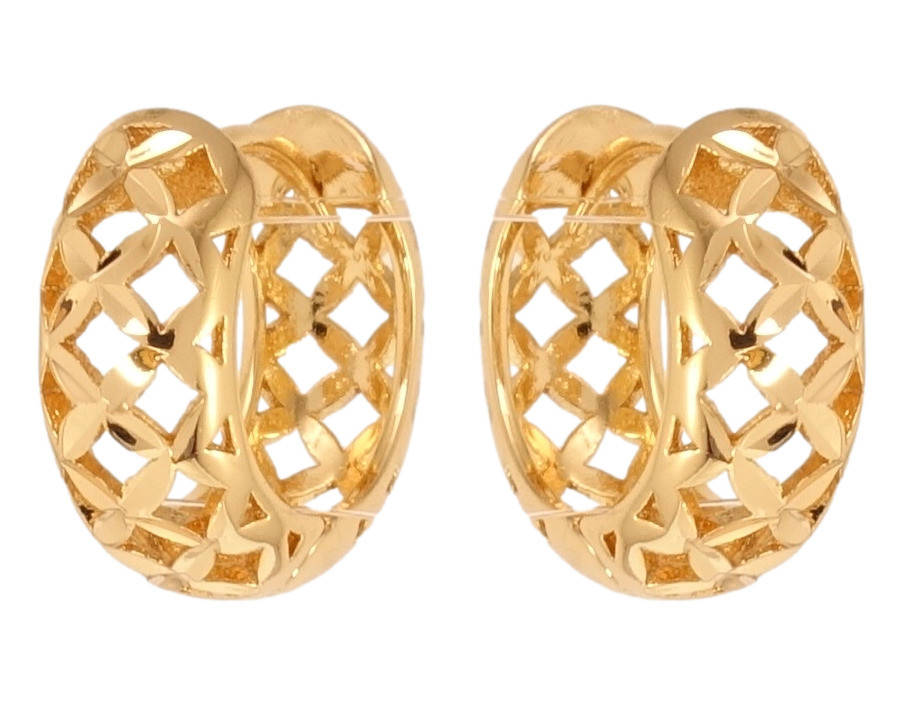 

Серьги Xuping Позолота 18K колечки "Решетчатый орнамент"