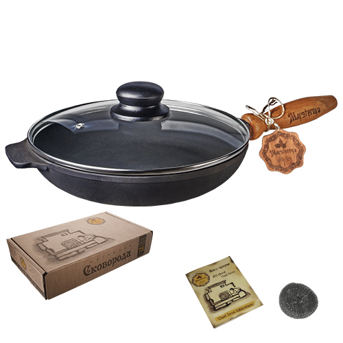 

Сковорода чугунная "Наша Майстерня" со стеклянной крышкой 26 см
